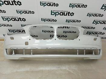 Бампер передний, 7 отв.под датчики; под паркт.; под омыват. 51117183865 для BMW 7 серия F01 F02 БУ; Оригинал; Р0, Хорошее; (A96) Белый перламутр 3-х сл.