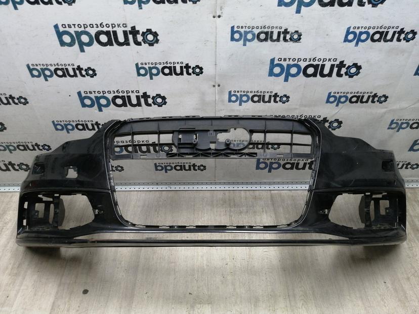 Бампер передний, S-line; под паркт.; под омыват. 4G0 807 437 C для Audi A6 C7 БУ; Оригинал; Р1, Мелкий дефект;