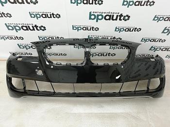 Бампер передний, 6 отв. под датчики; под паркт.; под омыват. 5111 7 200 712 для BMW 5 серия F10 F11 БУ; Оригинал; Р0, Хорошее; (475) Черный перламутр {Black Sapfir}