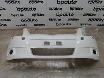 Бампер передний; без паркт.; под омыват. 52119-05190 для Toyota Avensis БУ; Оригинал; Р0, Хорошее; (040) Белый
