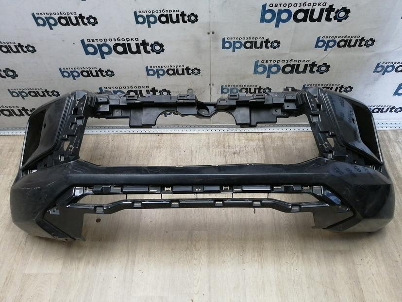 Бампер передний; под паркт.; под омыват. 6400J511ZZ для Mitsubishi Pajero Sport III рест. 2019-н.в. БУ; Оригинал; Р1, Мелкий дефект;